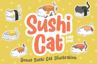Sushi Cat Font for Whimsical Crafting and Branding